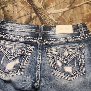 Miss Me Women's Distressed Blue Boot Cut Jeans